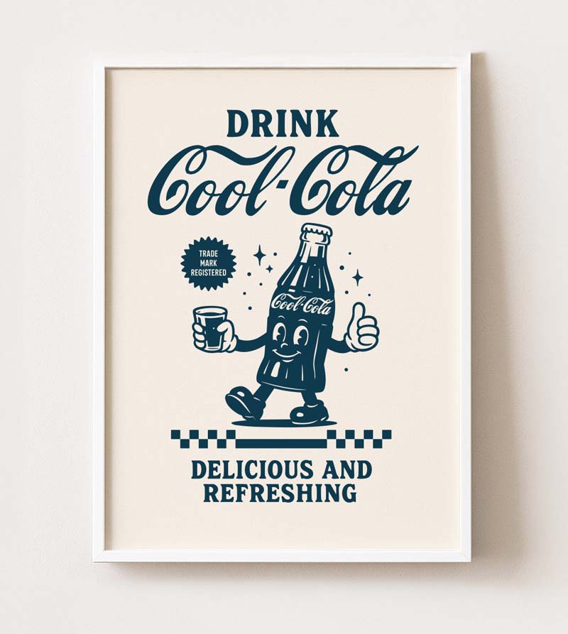 Cool Cola Club Poster – Vintage Soda Art