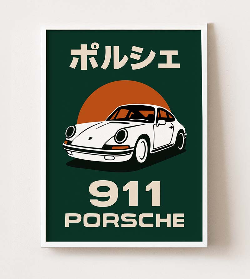 Porsche 911 Poster – Japanese Retro Style – fieldtrip